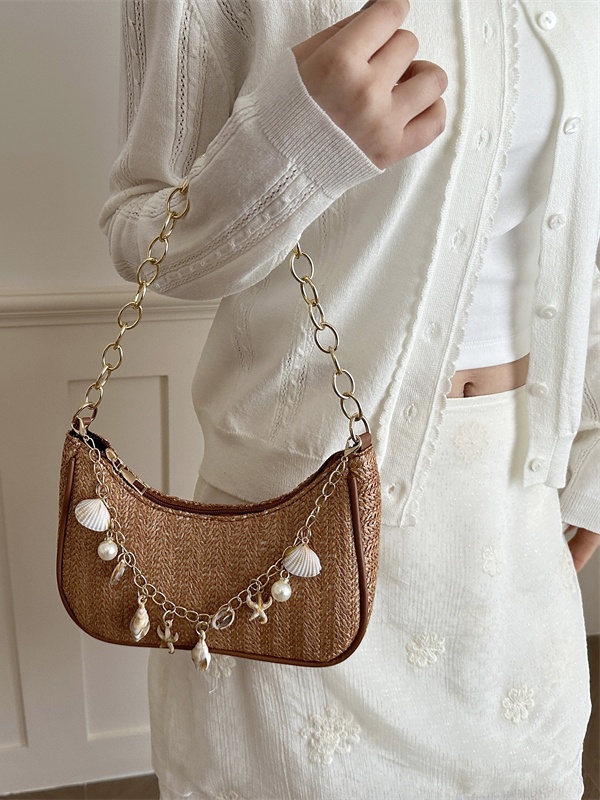 Fashionable  Pearl Straw Woven - Women'S Young Bags ulasan dan harga