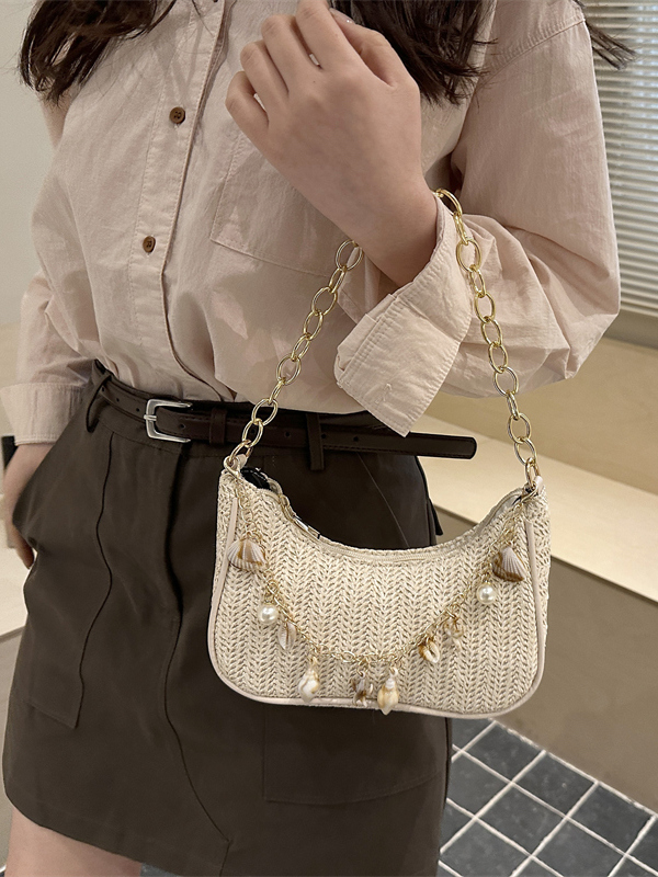 Fashionable  Pearl Straw Woven - Women'S Young Bags ulasan dan harga