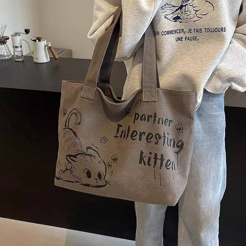 Large Capacity Canvas Tote Bag - Women Bags 2026 Trends ulasan dan harga