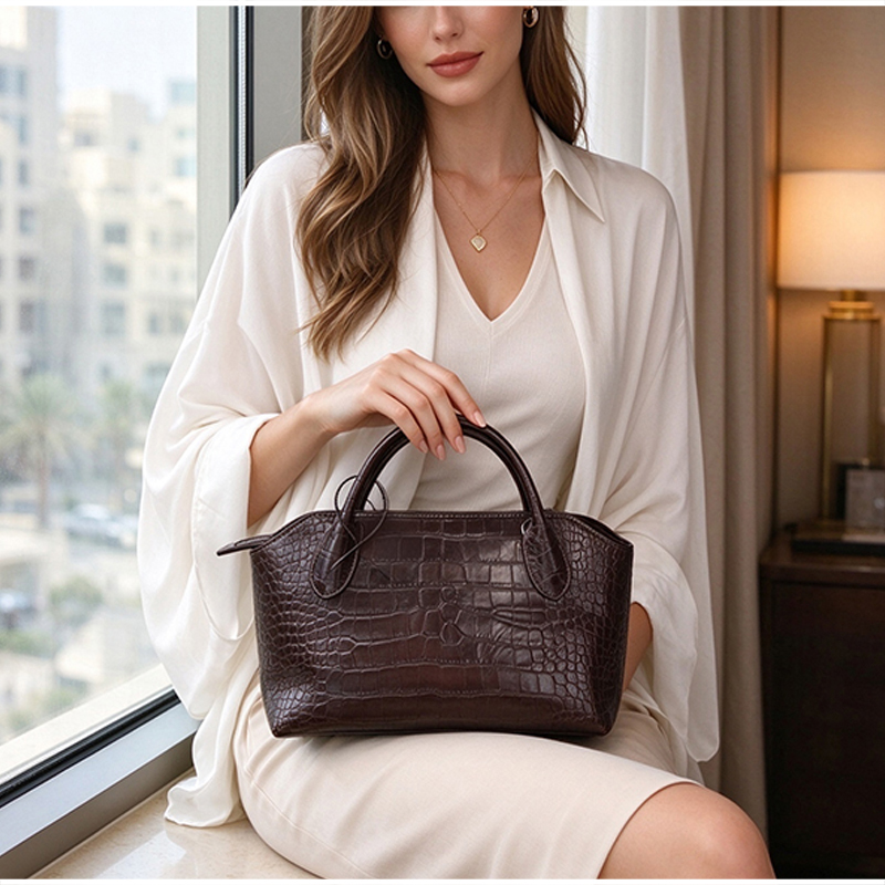 Luxury Women Croc Pattern Top  - Women Hand Bags For Office ulasan dan harga
